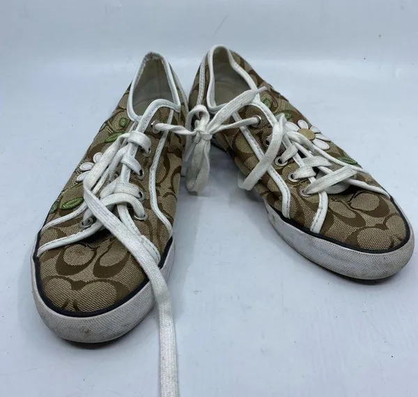 Coach Brown White Sneakers Size 8 - Image 2