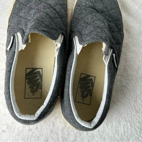 Vans Classic Gray Quilted Slip-On Loafers Canvas Unisex Men’s 5.0 Or Women’s 6.5 - Image 9