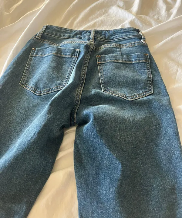 Free People Medium Wash Mom Jeans - Image 6