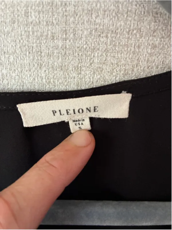 Pleione By Anthropologie Black Peplum Blouse Size Small - Image 3
