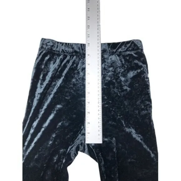 Kendall‎ & Kylie Black Crushed Velvet Ankle Leggings Pants Elastic Waist Size XS - Image 4