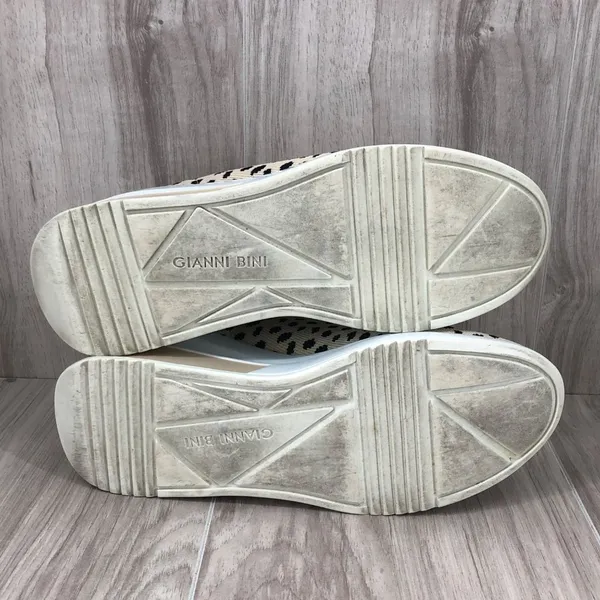 Gianni Bini Beige & Black Leopard Knit Slip-On Platform Sneakers Size 8 - Image 9