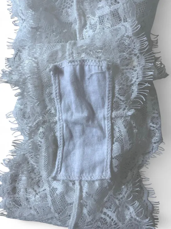Oh La La Cheri Bridal Naomi Eyelash Lace Halter Teddy Women's Size S/M Paris - Image 6