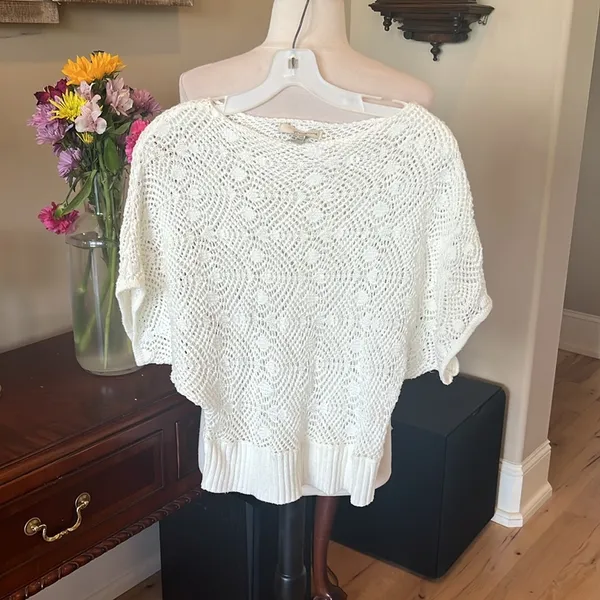 Forever 21 Off White Crochet Lace Sweater - Image 5