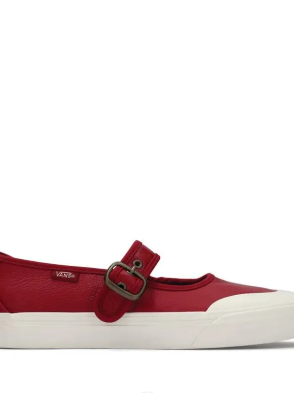 NEW VANS Leather Mary Jane Shoe Bordeaux / Red / Burgundy M-6.5 W -8 - Image 3