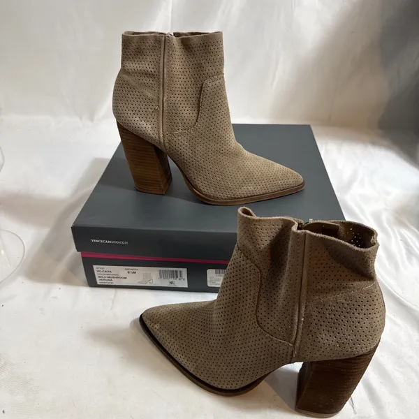 Vince Camuto VC-Cava Suede Ankle Boots Womens 8.5M Wild Mushroom Verona In Box - Image 3