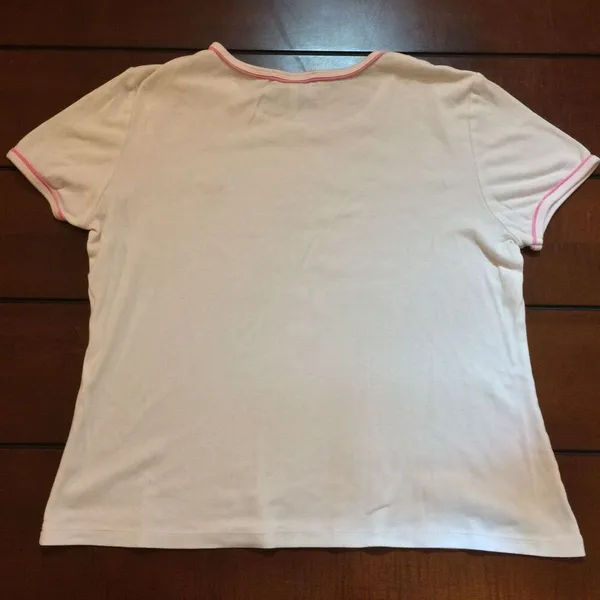 Y2K Lauren Ralph Lauren monogrammed white t shirt large - Image 8