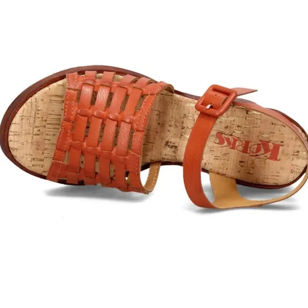 KORKS‎ Marley Faux Leather Sandal Women's 11 Orange Upper Cushioned Cork NWOT - Image 4