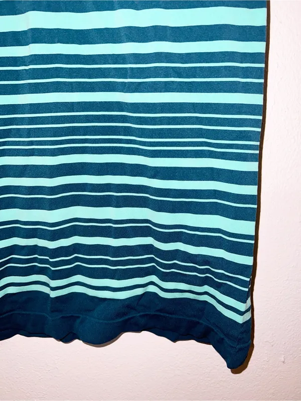 Athleta Neon Stripe Teal Racerback Active Fitted Tank Top - Image 3