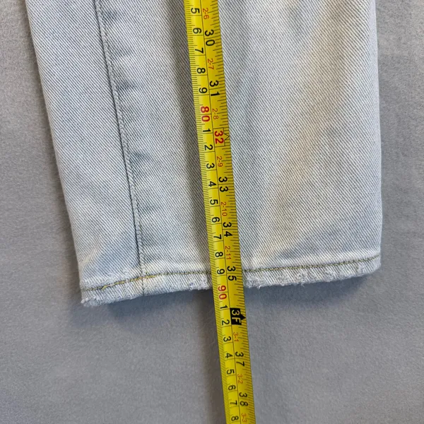 PacSun Womens High Rise Straight Distressed Light Wash Button Fly Jeans Size 24 - Image 9