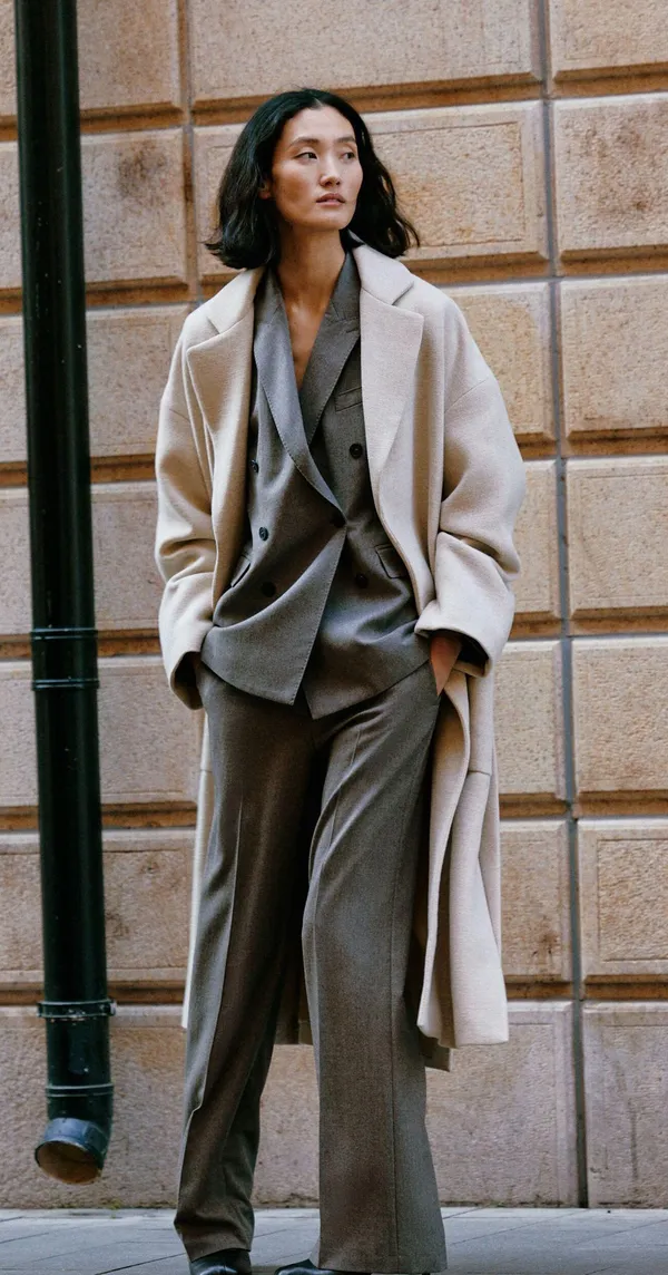 ZARA coat belted trench wool classic casual jacket overcoat - Image 5