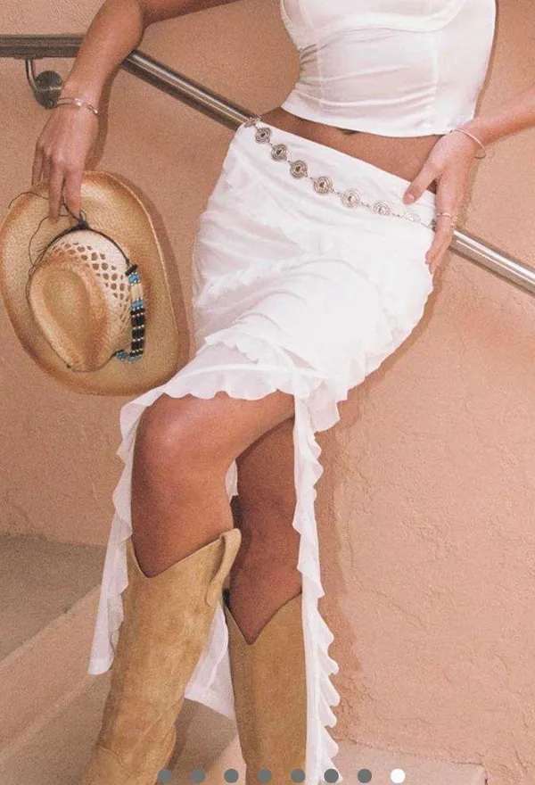 Princess Polly White Ruffle Skirt - Image 6