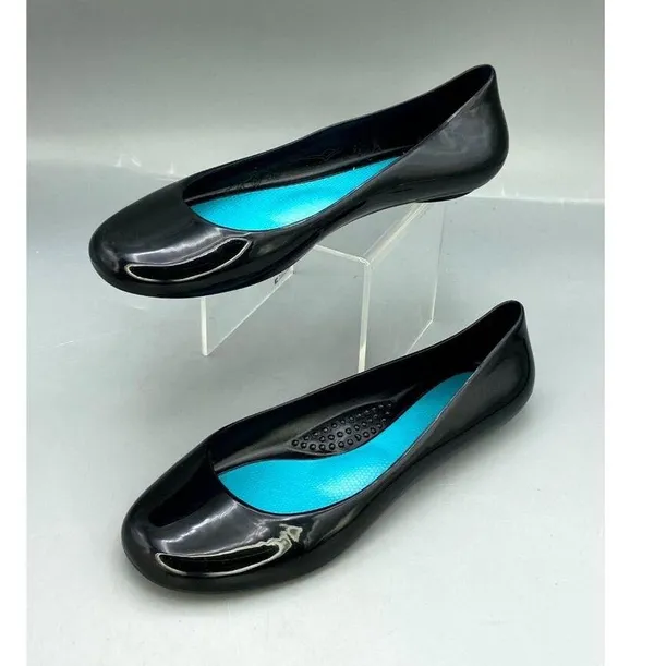 Oka-B Taylor Shiny Ballet Flats Womens US 6 Black Comfort Casual Slip-On Shoes - Image 2