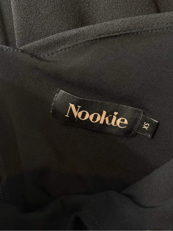 Nookie Madonna black halter event neck slit maxi formal wedding guest dress xs - Image 12