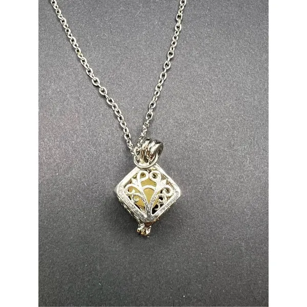 Silver Tone Tree Cage Box Glow in the Dark Necklace - Image 5