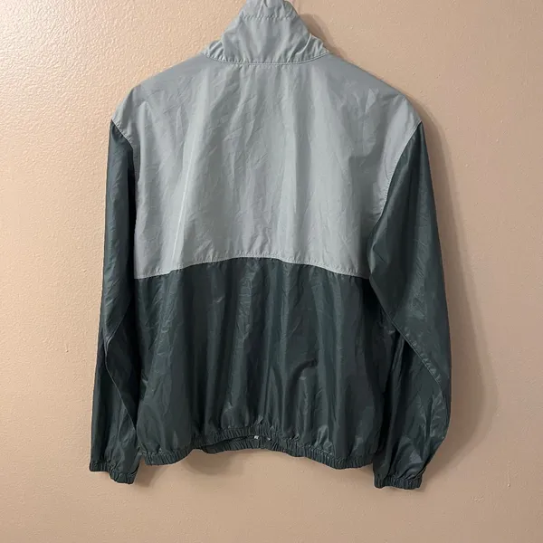 Columbia Morning View Windbreaker Mock Neck Jacket Size M Green Colorblock - Image 3