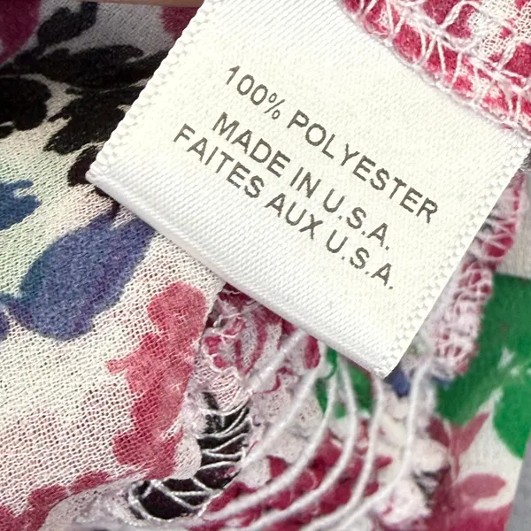 MISA Los Angeles Floral Smocked Peplum Top Pink‎ White V-Neck Long Sleeve Medium - Image 5