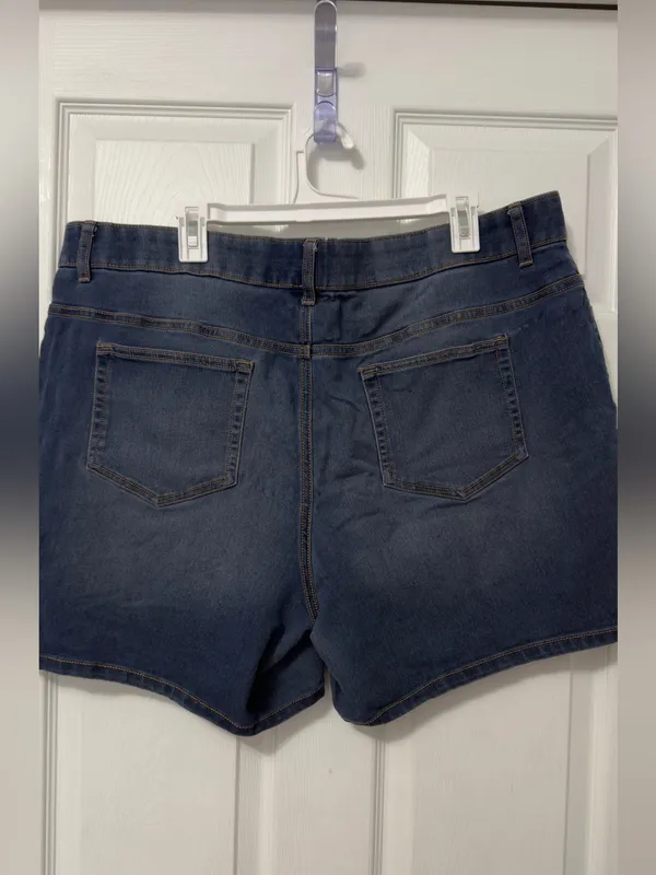 Terra & Sky Indigo Stretch Denim Shorts - Image 6
