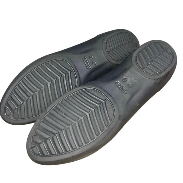 Iconic Crocs Laura Ballet Flats Black Size 8 Comfort Ballerina Slip on Rubber - Image 5