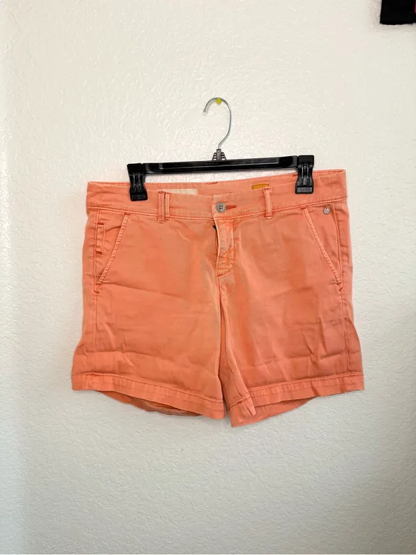 Anthropologie Pilcro Coral Orange‎ Peach Casual Cotton Shorts Size 28 - Image 3