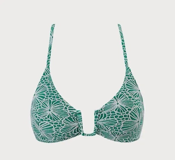 Berlook Green Floral Jacquard U-Ring Bikini Top and bottom 57 - Image 7