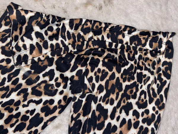 By Together NWT boutique cheetah flare flowy tight pants - Image 6