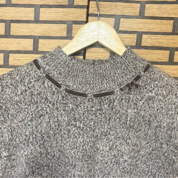 Alfred Dunner Brown‎ Bow Neckline Wool Blend Short Sleeve Sweater Size XL - Image 3