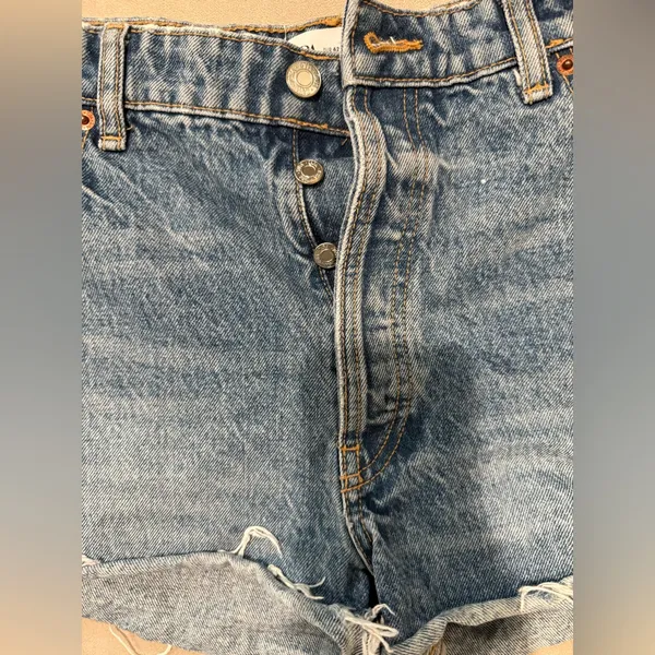 ZARA High‎ waist Distressed Women Shorts Size 10 - Image 2