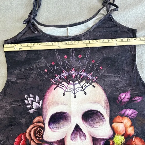 Skull and Floral Graphic Dress - Image 2