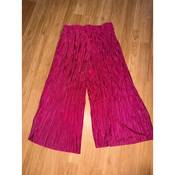 Marc New York Andrew Marc Magenta Pink Pleated Wide Leg Culotte Pants Womens M - Image 6