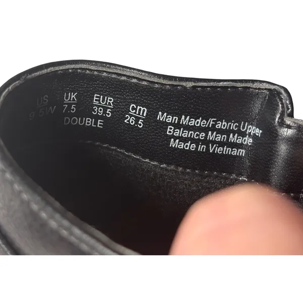 Dr Scholls Memory Foam Wedge Ankle Boots 9.5W Black Buckle Strap Double Bootie - Image 8