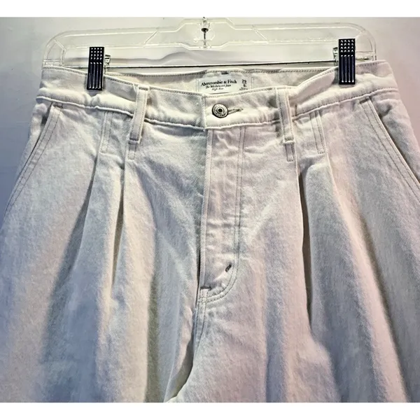 Abercrombie‎ & Fitch Jeans Women 90s Relaxed Straight High Rise Cream 29/8R - Image 7