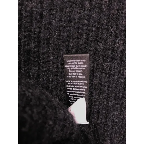 Nuuds Ribbed‎ Knit Hoodie Women Small Gray Oversized Wool Blend Loungewear - Image 8
