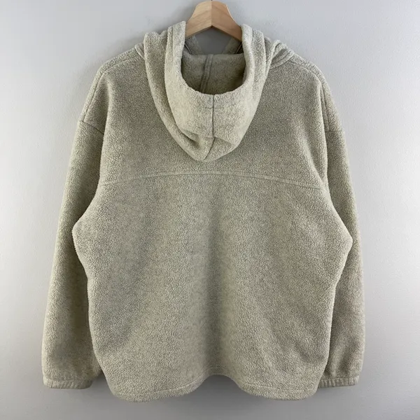 CABELA’S Vintage 90s Womens Beige Hooded Zip Up Canada Polartec Fleece Jacket - Image 9