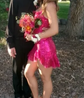 B Darlin Dress Homecoming Pink Sparkly - Image 3