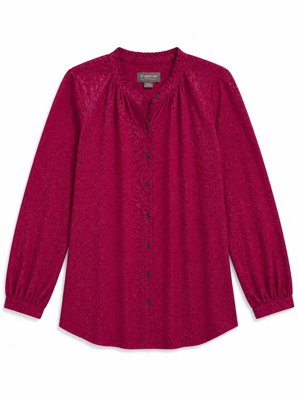 Anthropologie Susanna Burnout Velvet Blouse Women XL‎ Plum New Buttondown Top - Image 5