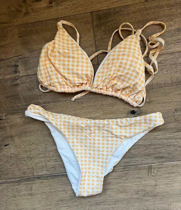 Dippin Daisys Yellow Gingham Bikini Set - Image 3