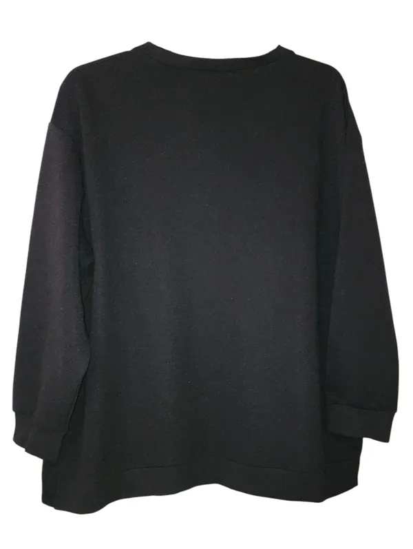 Black Ribbed Sweatshirt Size 4X - Image 4