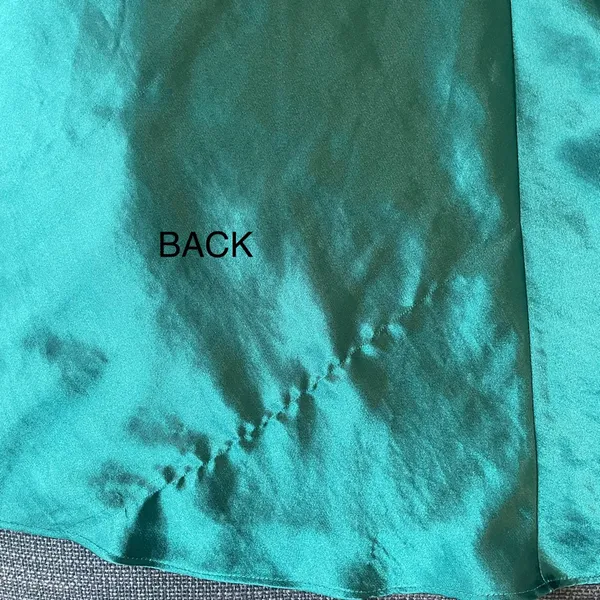 Emerald Green Satin Midi Slip Dress Lace Vintage Size Medium Lingerie Nightie - Image 7