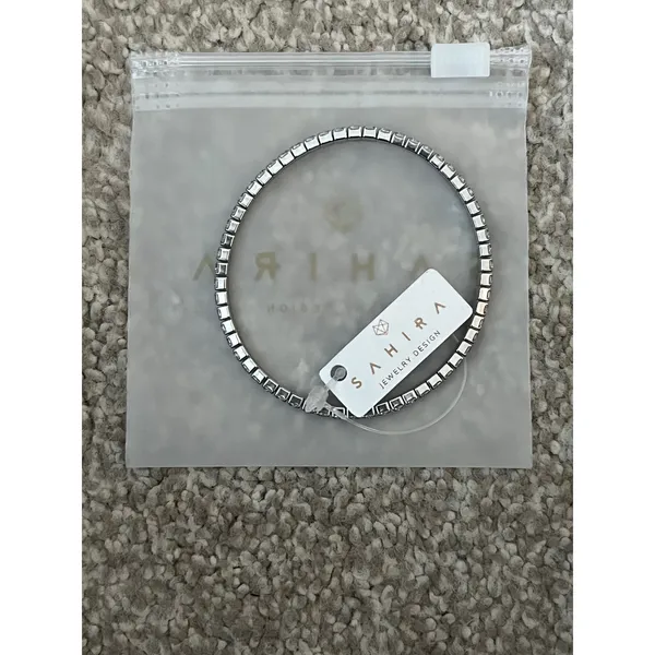 Sahira‎ Jewelry Design Silver Tone Tennis Bracelet Rhinestone Sparkle - Image 3