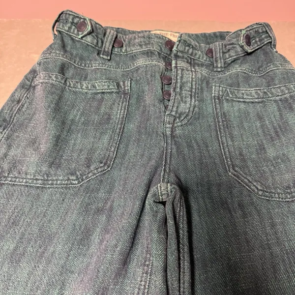 Free People We The Free Palmer Yarn Dyed Cuffed Jeans Lagoon Blue 25 - Image 2