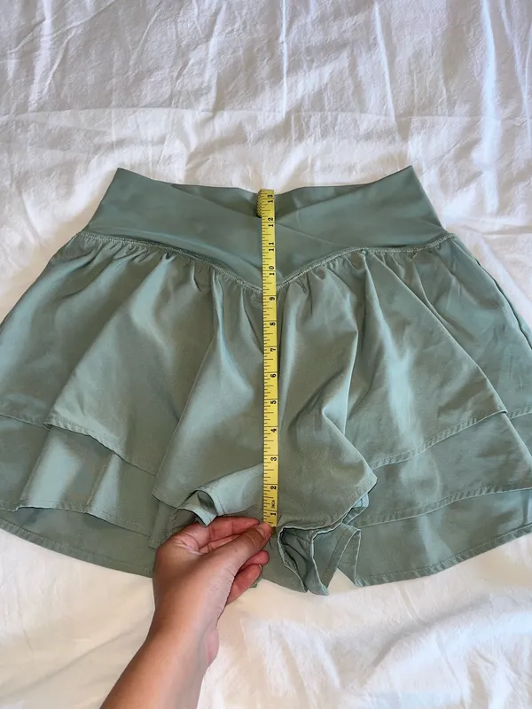 Athletic crossover wrap shorts Green Size M - Image 10