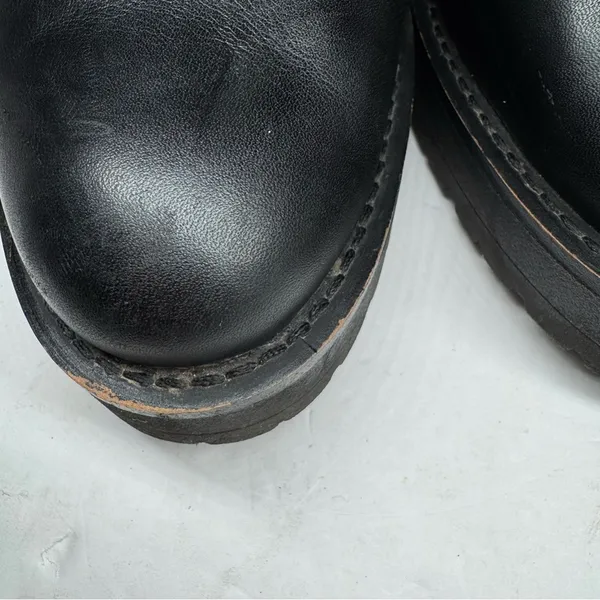 Sam Edelman Justina Chelsea Black Ankle Boots with Platform Sole 10 leather moto - Image 11