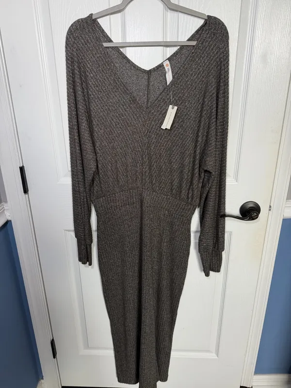 Anthropologie Daily Practice Barre Ribbed V-Neck Midi Dress Medium NWT - Image 5