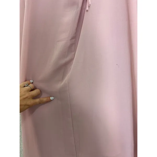 Anthropologie O.P.T Gigi Midi Dress Size Medium Pink Open Back Chiffon Wedding - Image 12
