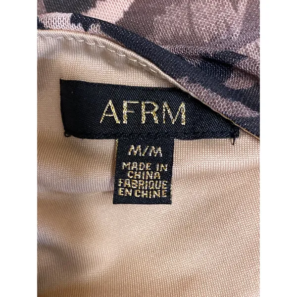 AFRM Amara Power Mesh Ruched Ombre Animal Print Midi Tank Sheath Bodycon Dress M - Image 5