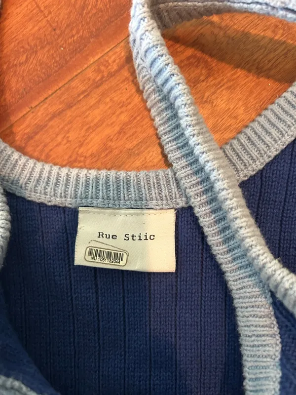 Rue Stiic 100% Cotton Blue Knit Romper Size Medium - Image 7