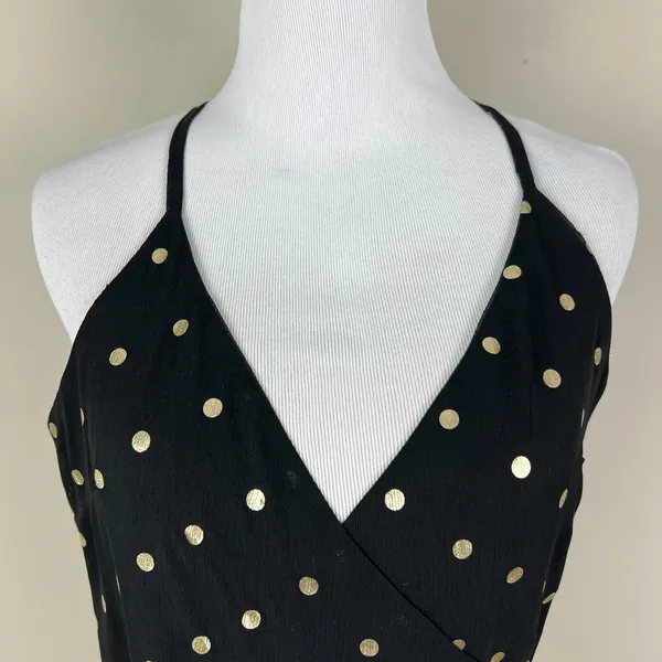 Lovers + Friends Revolve Bridget Maxi Dress Small Black Gold Polka Dot Ruffle S‎ - Image 2
