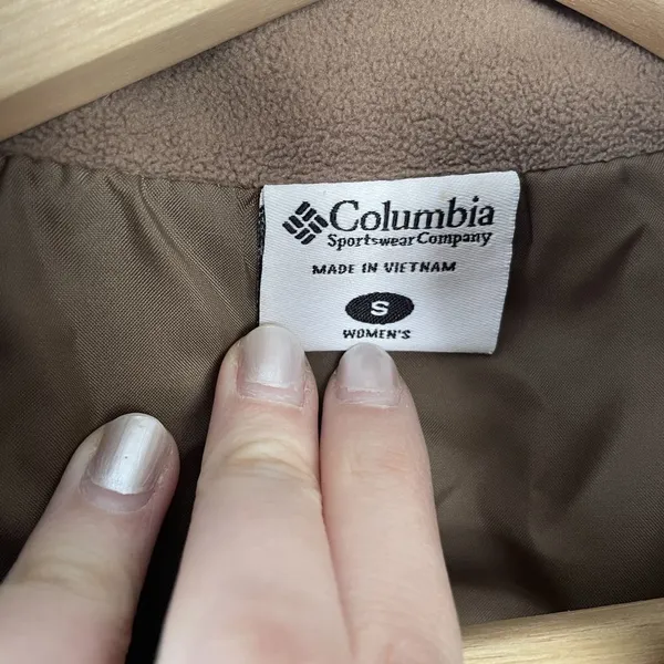 Columbia brown full zip quilted fleece women's‎ winter vest warm size S pockets - Image 4