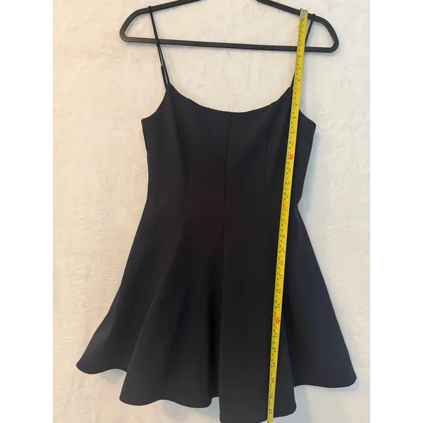 Zara‎ Black Fit and Flare Mini Dress with White Ruffle Hem Size M 8021/555/422 - Image 2